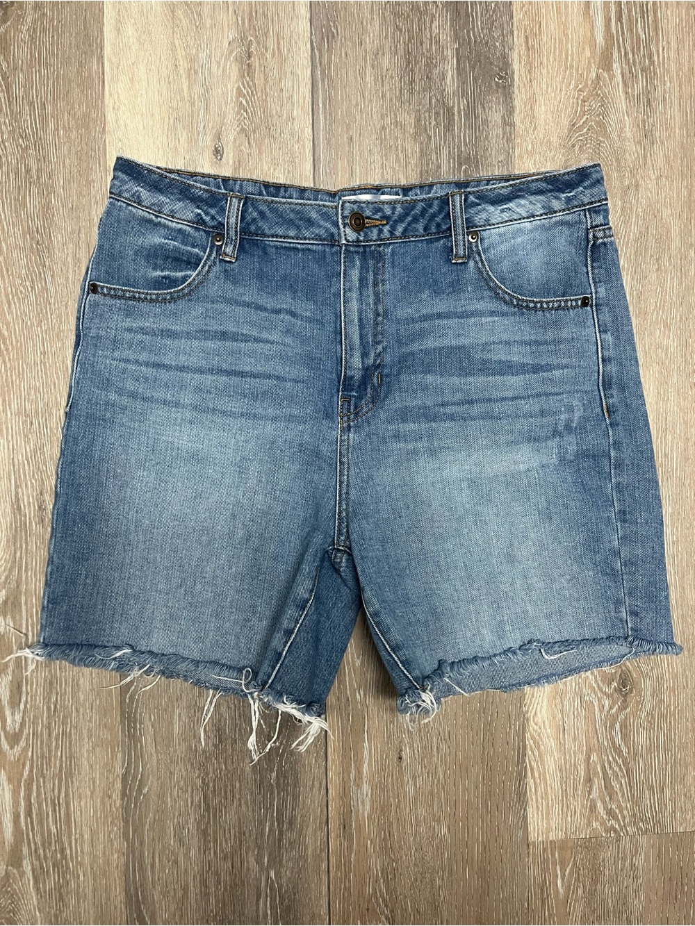 Madison Light Blue Distressed Denim Shorts